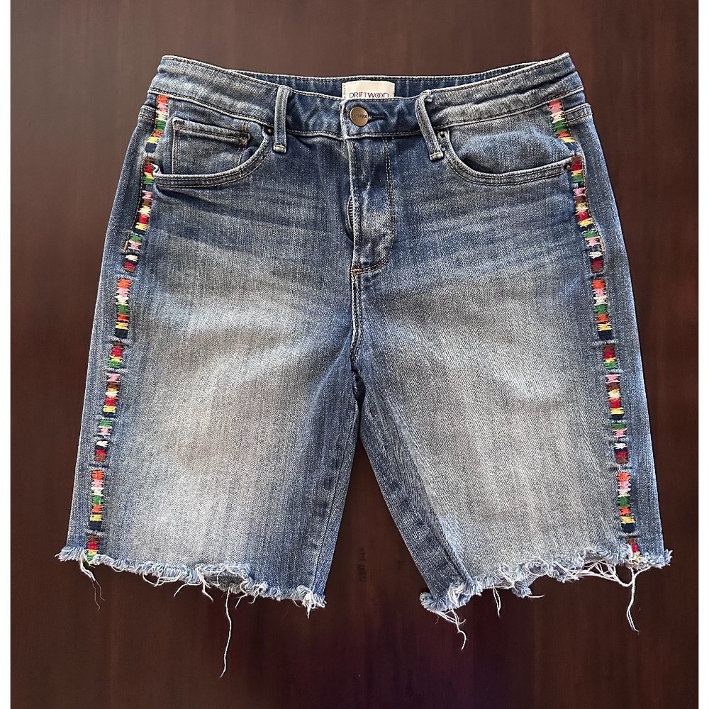 Sundance Catalog Lulu Rainbow Denim Shorts, size 26